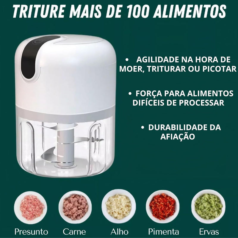 Mini Processador Triturador Sem Fio Elétrico 250ML