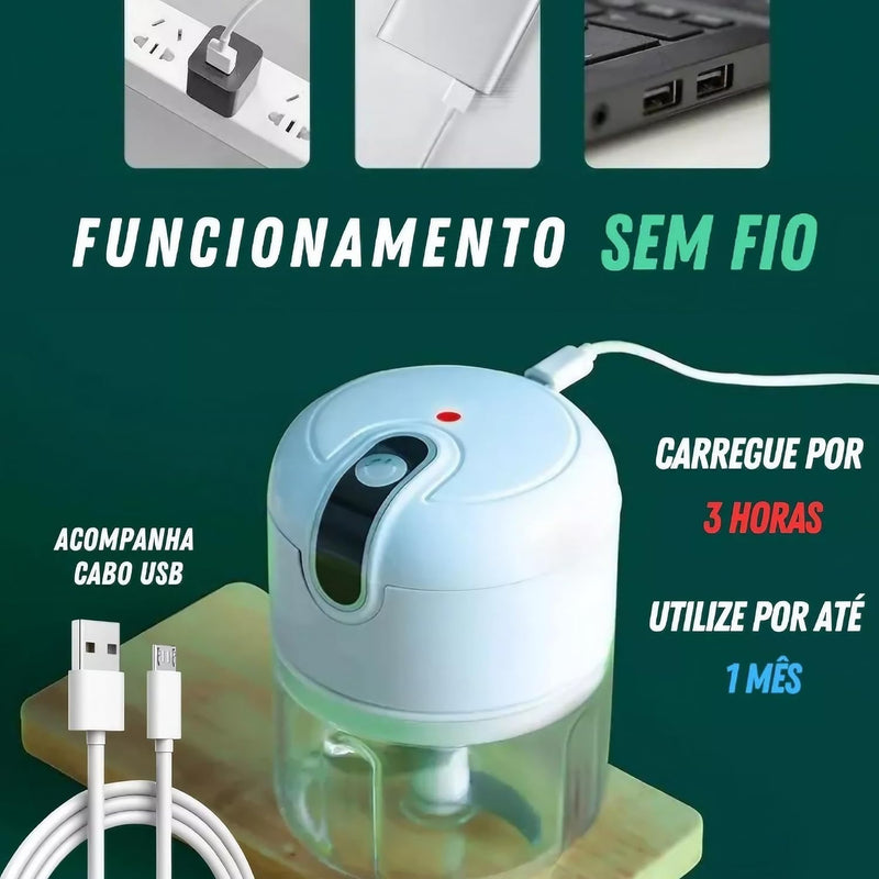 Mini Processador Triturador Sem Fio Elétrico 250ML